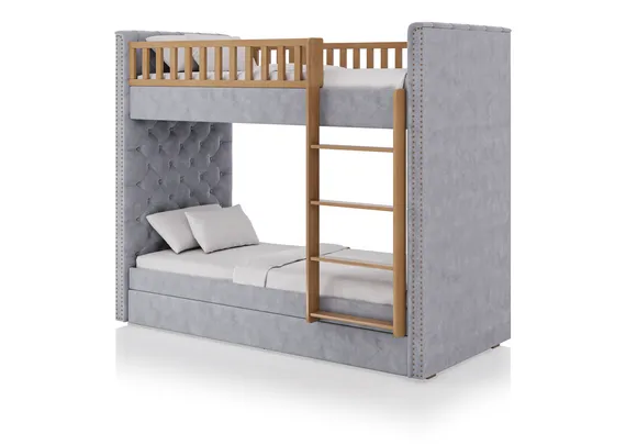 Кровать двухъярусная Elit soft (серый)