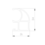 СТАНДАРТ Вертикальный профиль C (5,40 м) черный матовый (RAL) (AS0731) Aristo