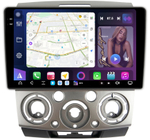 Магнитола для Ford Ranger 2, Mazda BT-50 2007-2011 (рамка серебро) - FarCar GX3021M монитор 9.5" 2K QLED на Android 14, TS20, 6+128Гб, CarPlay, 4G SIM-слот