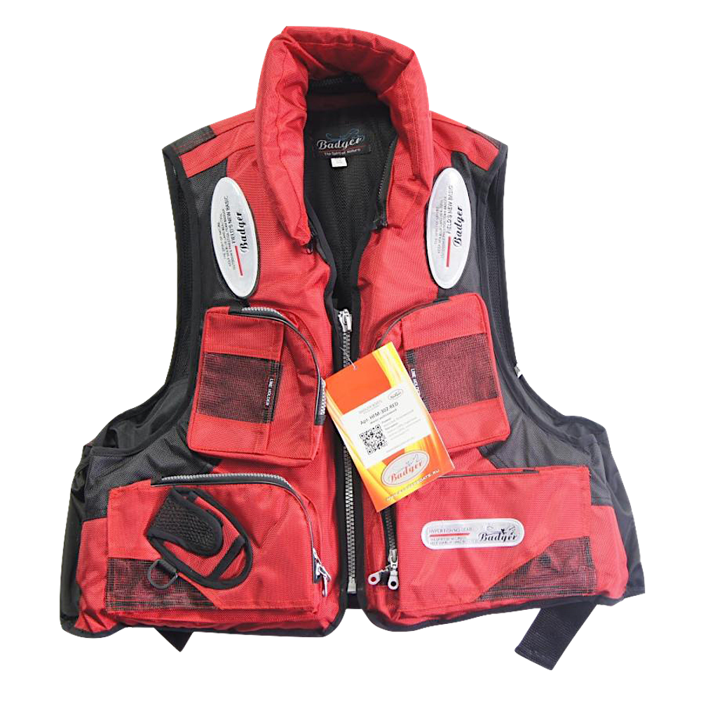 Жилет страховочный Badger Aqua Sport рыбаловный HFM-302-RED до 120кг -