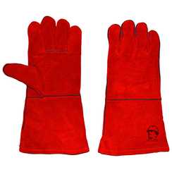 Краги Росмарка КЕ1470, спилковые, с подкладкой, красные, 35 см