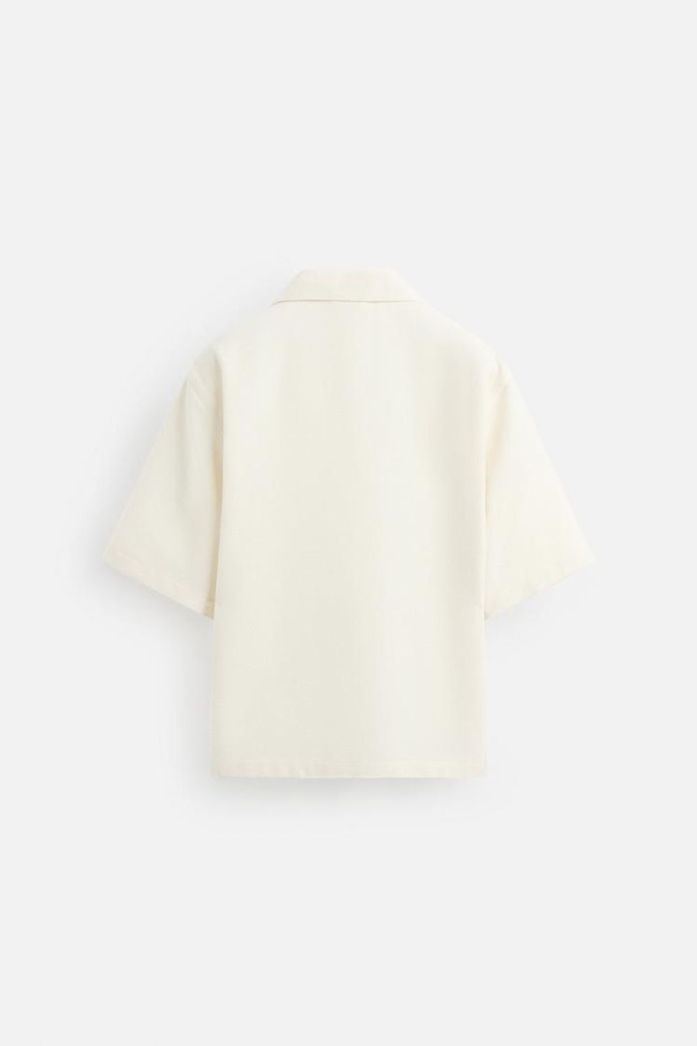 ZARA ПОЛО RELAXED FIT ИЗ РЕЛЬЕФНОЙ ТКАНИ, ЭКРЮ