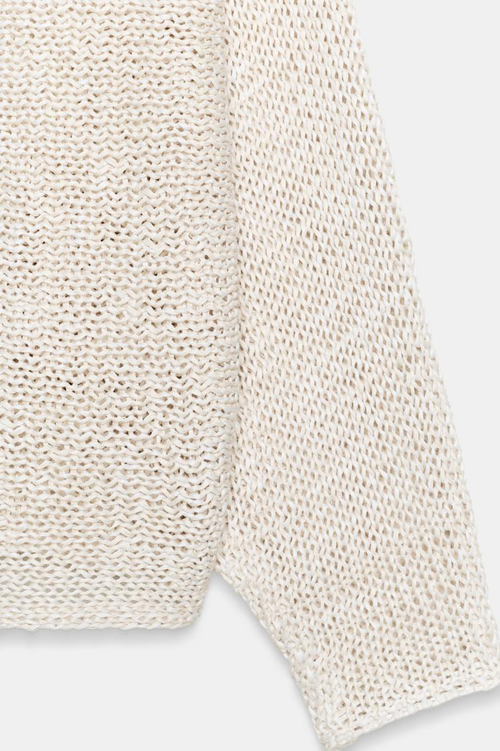 ZARA СВИТЕР С ШИРОКИМИ РУКАВАМИ, ПЕСОЧНЫЙ МЕЛАНЖ