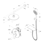 Душевая система 35к Milardo RORBL02M67 "Rora" лейка "Тропический душ" встраиваемая ЧЕРНЫЙ матовый