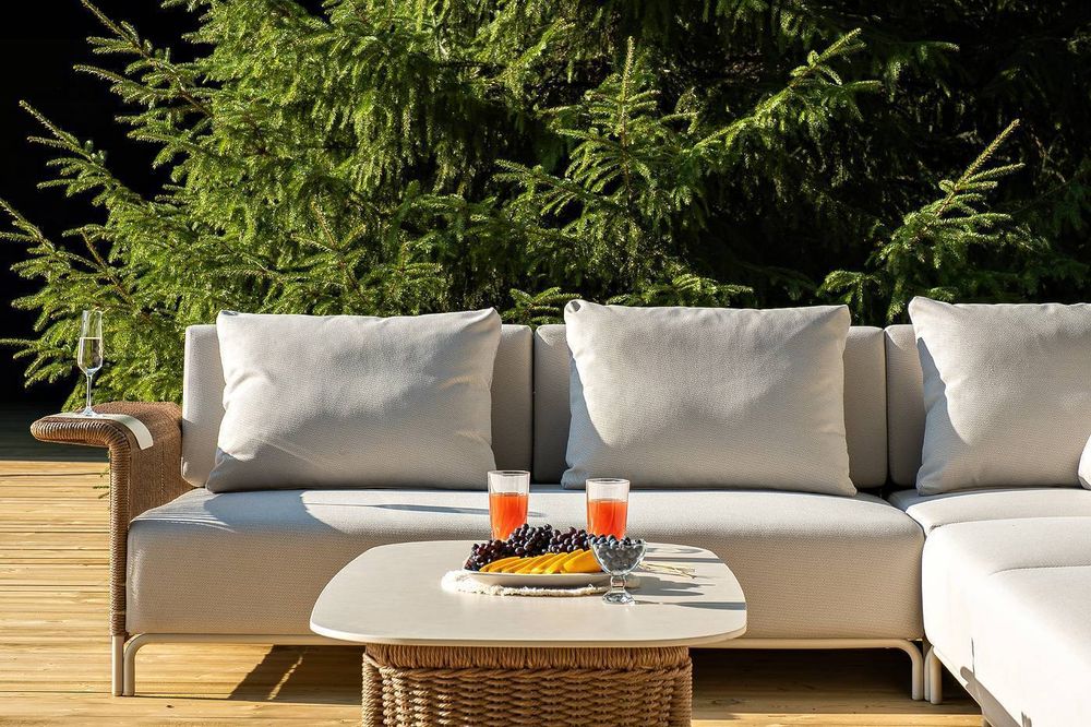 "Мальдивы" трансформирующаяся лаунж-зона из искусственного ротанга, цвет соломенный