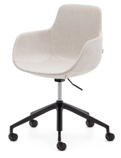 Рабочее кресло Tissiana бежевого цвета, алюминиевые ножки с черной матовой отделкой