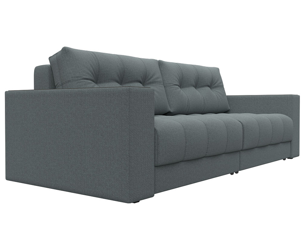 Диван прямой с декором Лига-049 НПБ, Амур 07 РОГОЖКА серый