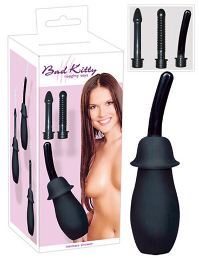 Анальный душ с 3 насадками Dusche (Цвет: черный)