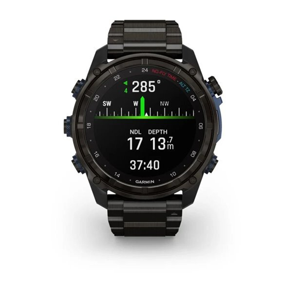 Умные часы Garmin Descent MK3i - 51 мм титан Carbon Grey DLC с черным силиконовым ремешком и приемопередатчиком Descent T2