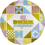 Шар (18"/46 см) Круг, С Днем Рождения! (мозаика), Голубой