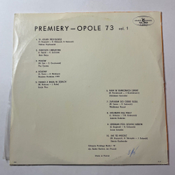 Винтажная виниловая пластинка LP Opole 73 XI Festiwal Piosenki Polskiej Фестиваль Польской Песни В Ополе Premiery Vol. 1 (Польша 1973)