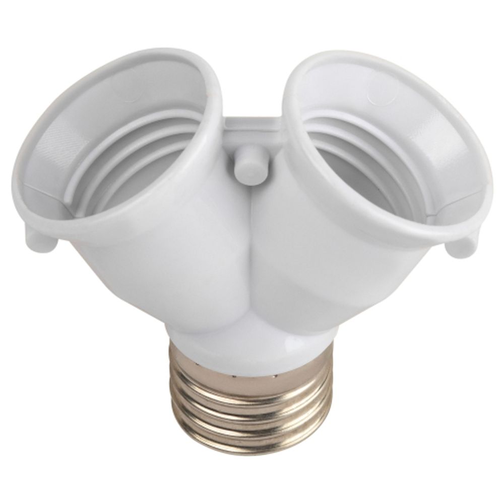 Патрон-разветвитель ЭРА цокольный Е27-2хЕ27 белый | Патроны, переходники, ПРА