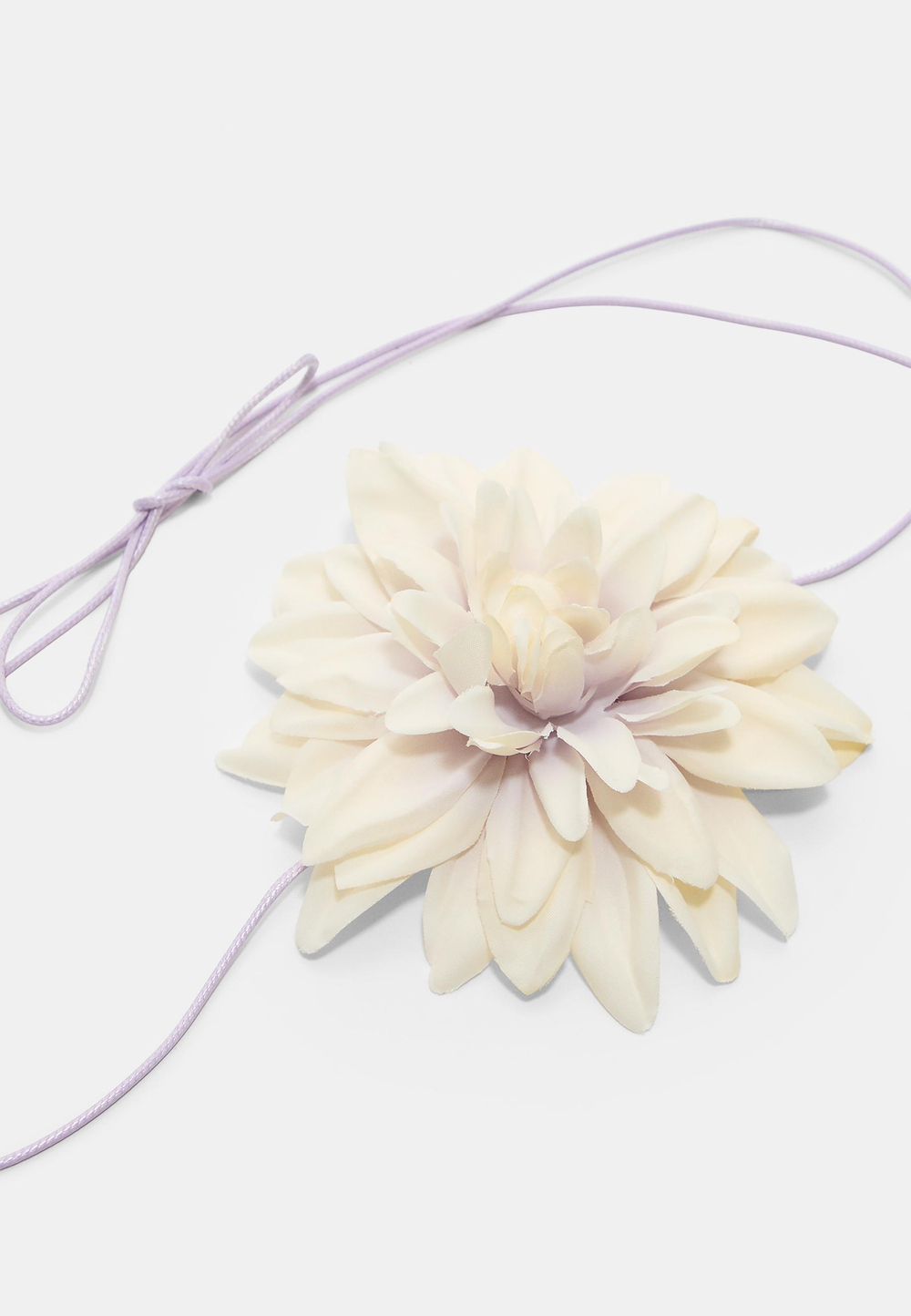 STRADIVARIUS Чокер тканевый с цветочком, белый