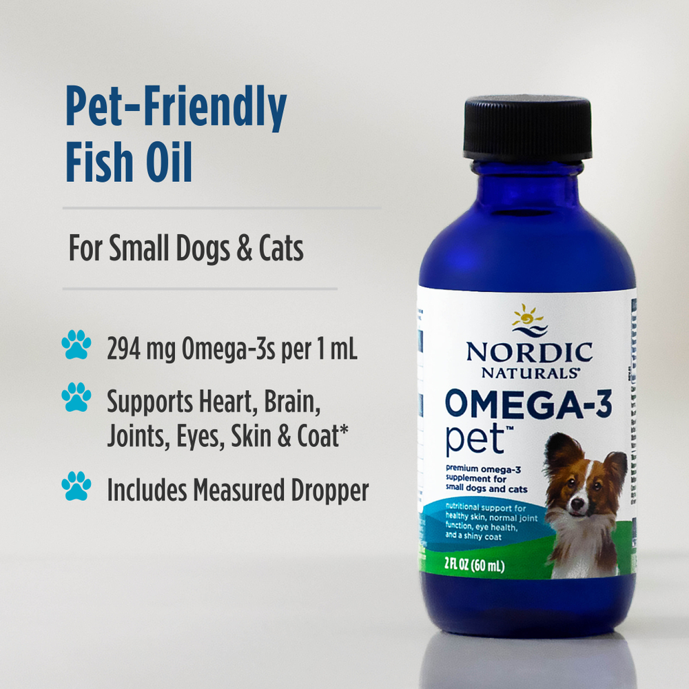 Nordic Naturals, Omega-3 Pet™, для маленьких собак и кошек, 60 мл (2 жидк. унции)