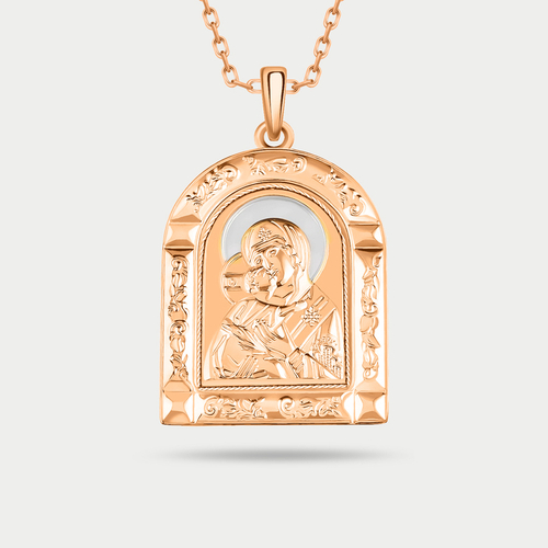 Подвеска православная из розового золота 585 пробы без вставок (арт. 3261)