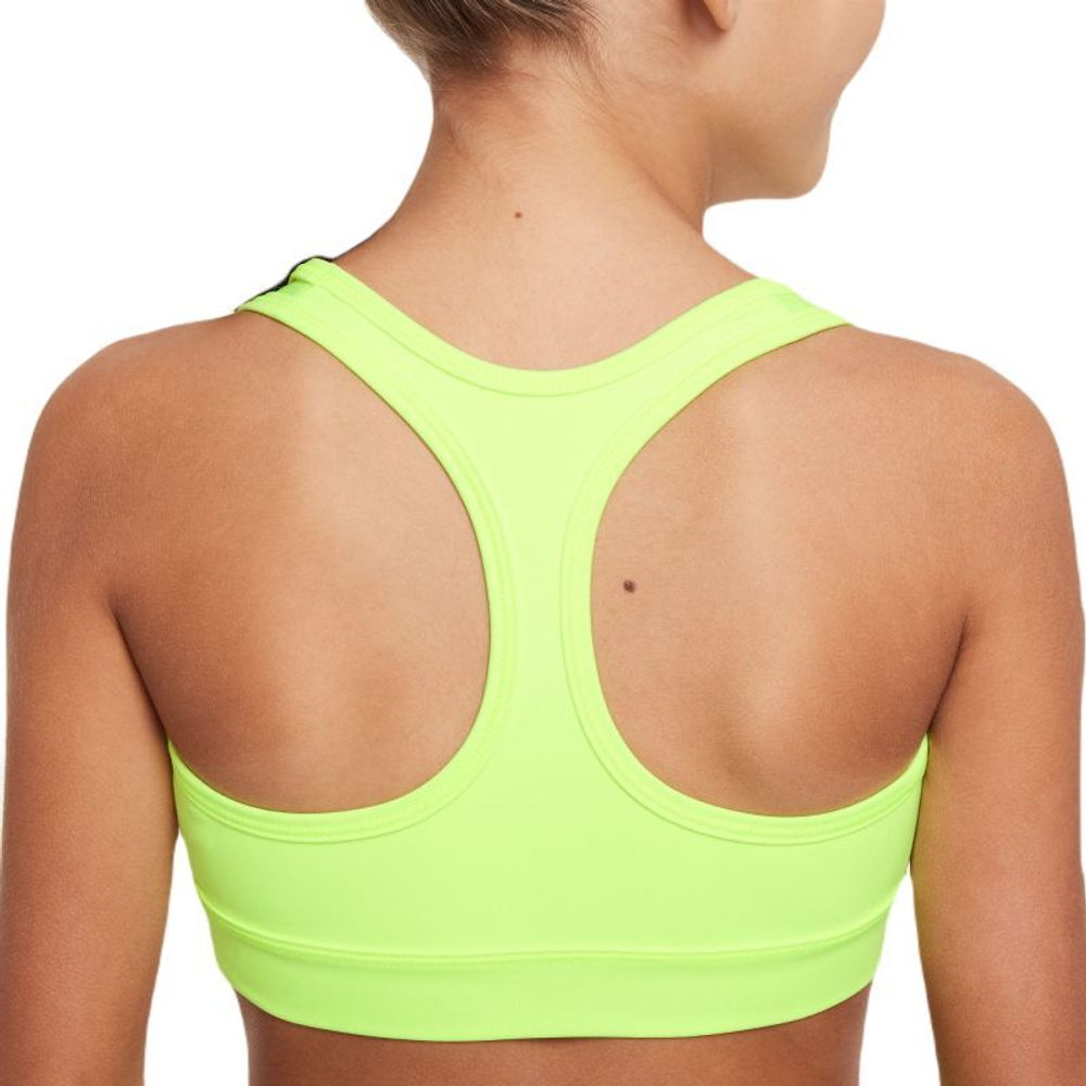 Топ для девочки теннисный Nike Girls Swoosh Sports Bra - volt/black