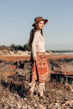 Длинная шерстяная юбка с орнаментом