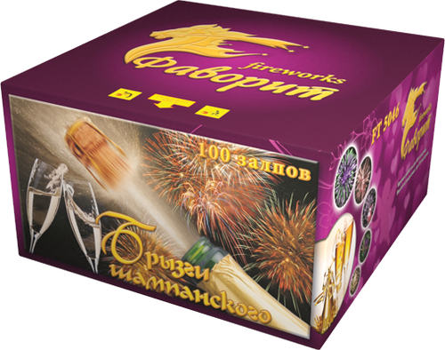 Батарея салютов "Брызги шампанского" 100 залпов 1 дюйм