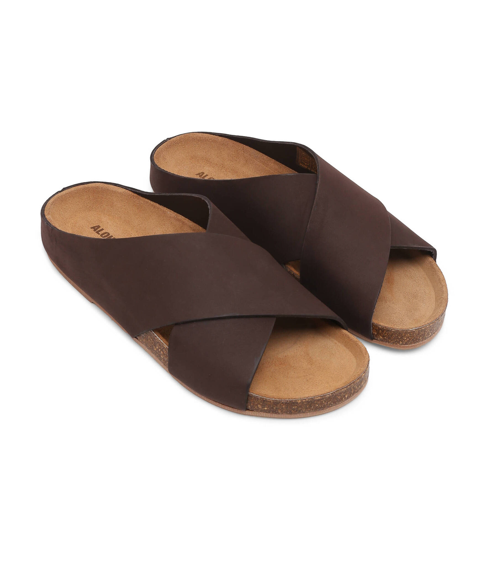 Кожаные шлепанцы Alohas - коричневый(S100325)