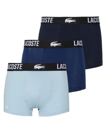 Мужские спортивные боксеры Lacoste Cotton Strech Trunk 3P - темно-синий/метилен-крик