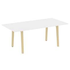 Onix Wood Direct Стол переговорный OW.PRG-19 Белый Бриллиант/Дуб Светлый/Металл Белый 1980*980*750