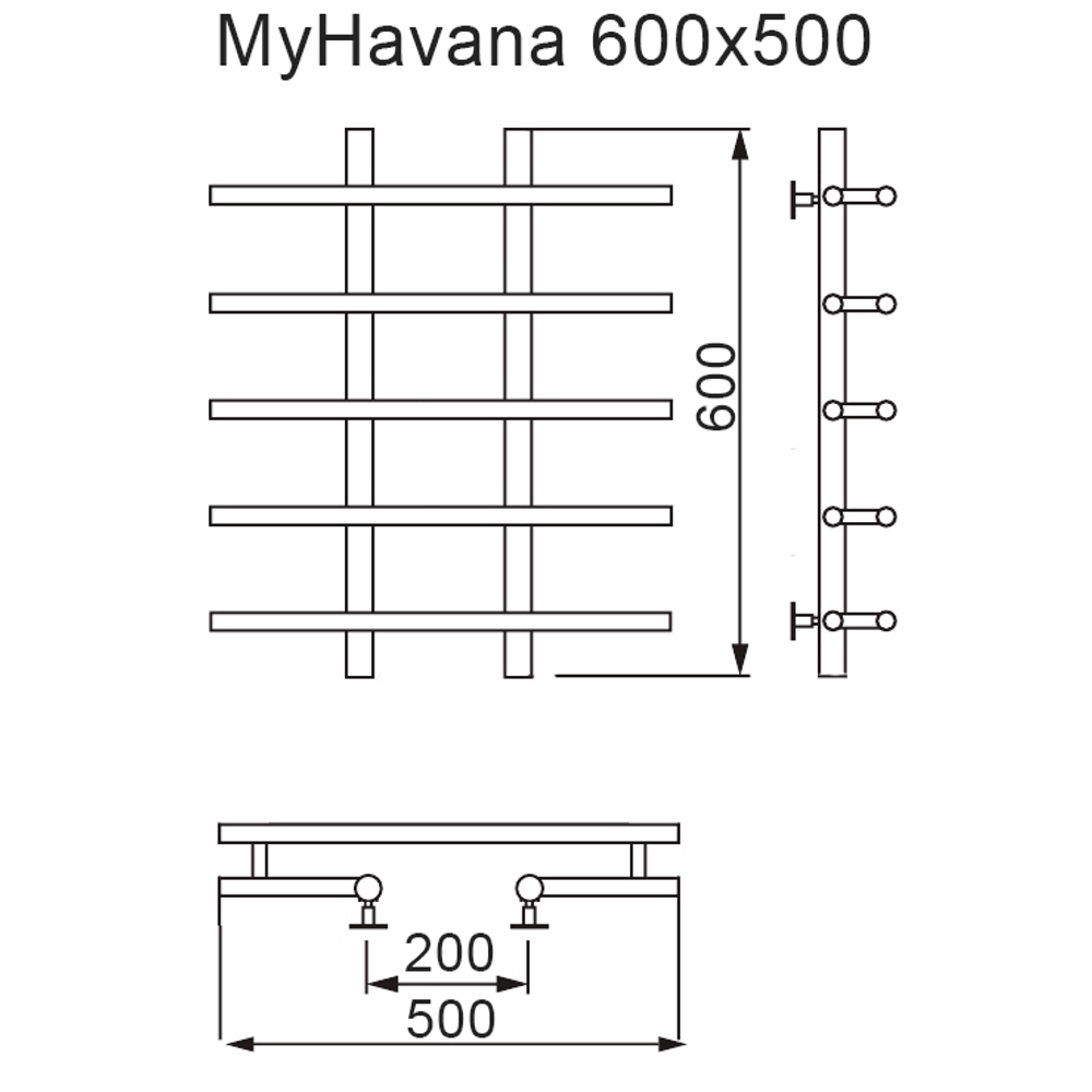 Полотенцесушитель MYFREA My Havana 60/50, (1 шт)