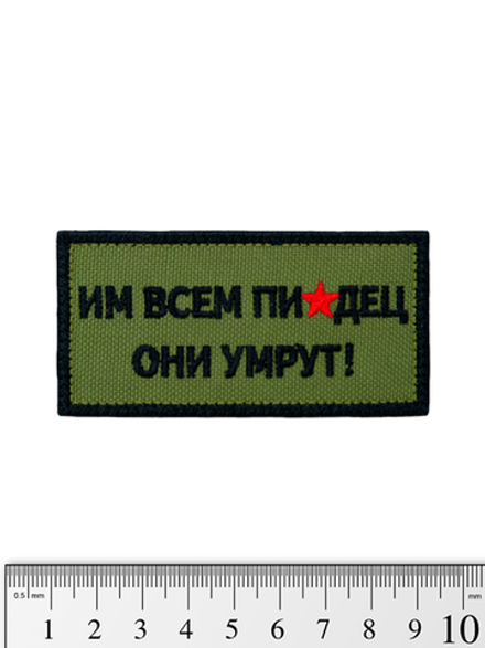Шеврон Им всем писец они умрут! вышивка. Олива