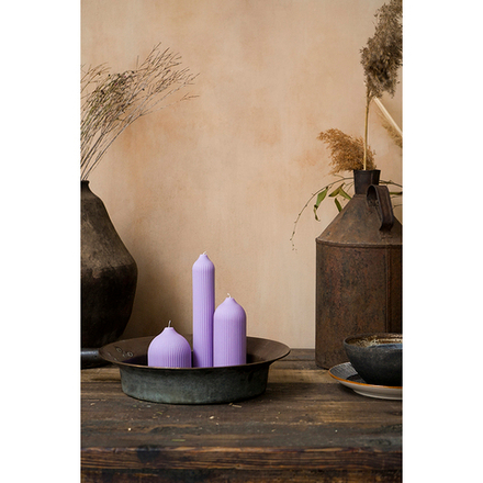 Свеча декоративная цвета лаванды из коллекции Edge, 25,5 см