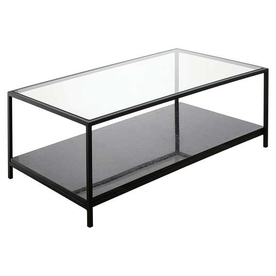 Столик журнальный Mayen, 100х35 см, черный мрамор/стекло