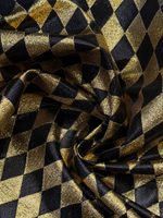 Жаккард шелк с люрексом Gucci в черно-золотые ромбы