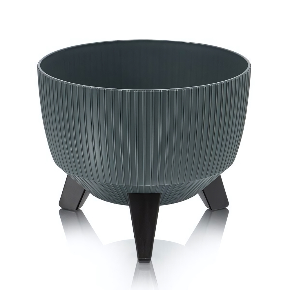 Кашпо "Vinto" на ножках с дренажным клапаном 9,4 л D=290мм графитовый