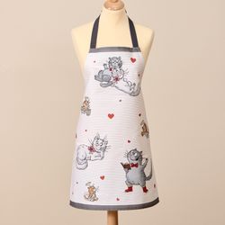 ФАРТУК "РОМАНТИКА",БЕЛЫЙ, 100% ХЛОПОК,ТВИЛ