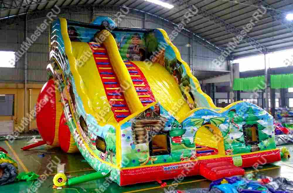 Надувная горка "Сказочные богатыри 2" 15*7*10 м