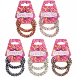 Резинки для волос силиконовые 2шт «Your Style», леопард, микс 6 цветов, d-5,5см