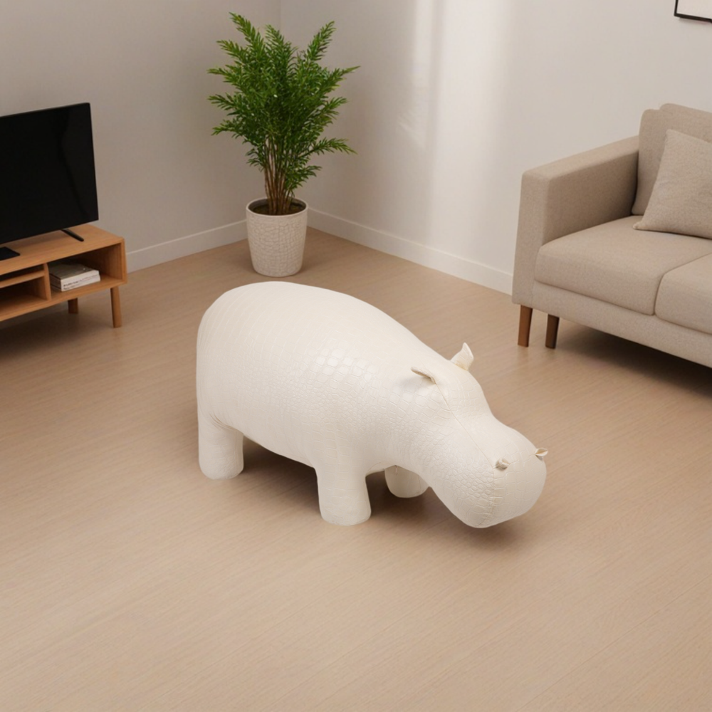 Банкетка Пуф Бегемот Белый средний