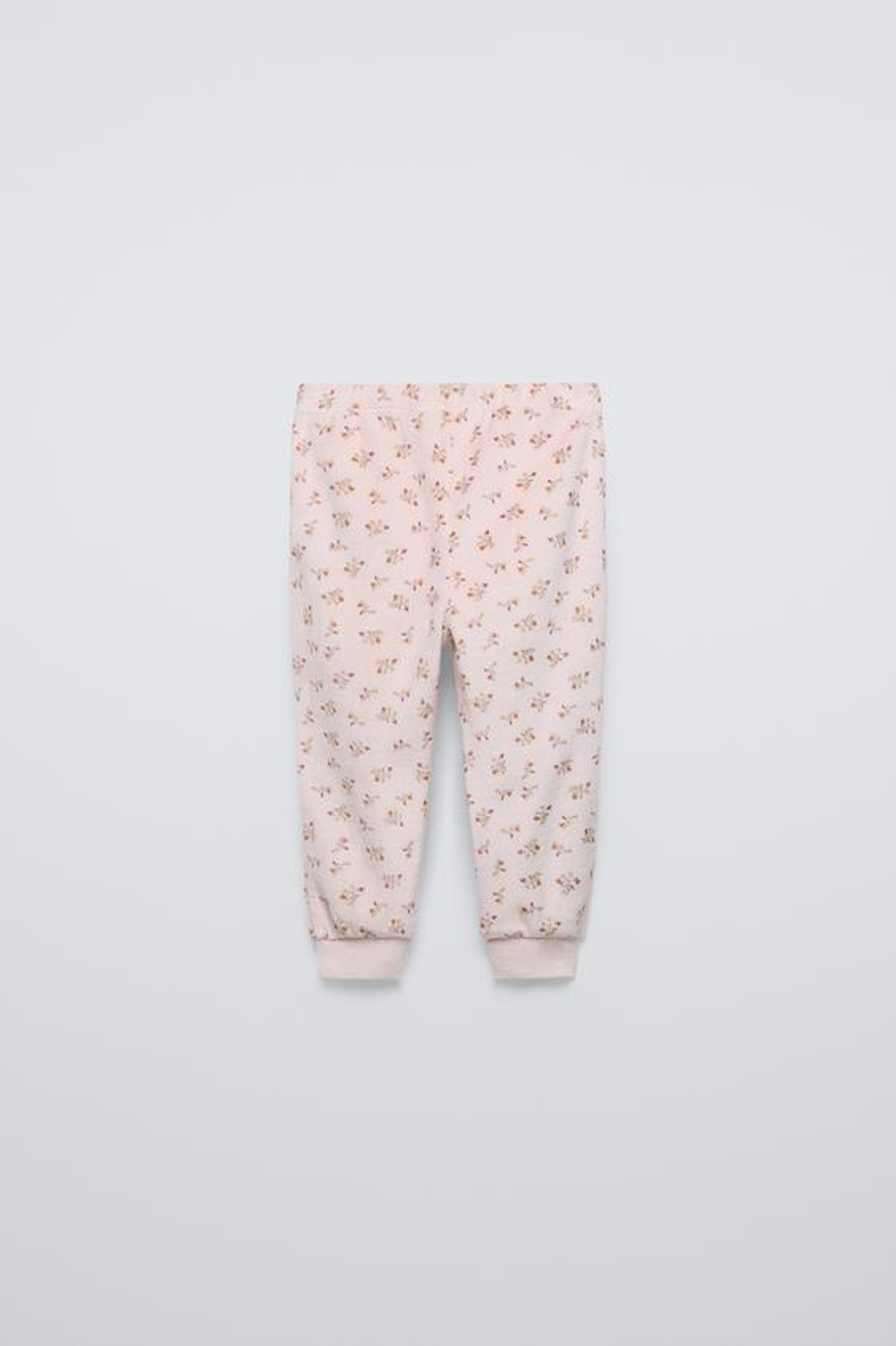 ZARA ВЕЛЮРОВАЯ ПИЖАМА С ЦВЕТОЧНЫМ ПРИНТОМ, РОЗОВЫЙ