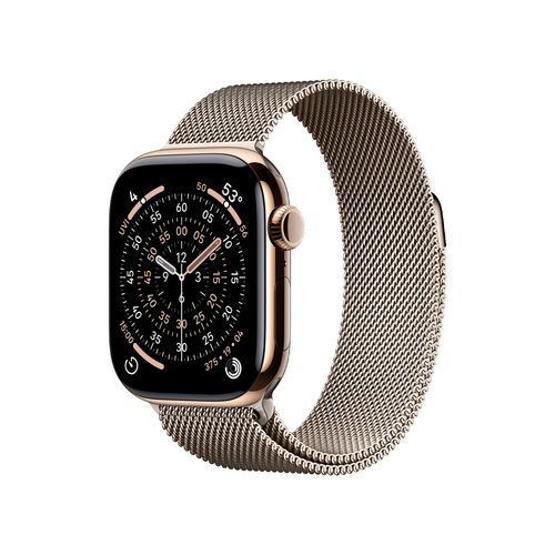 Умные часы Apple Watch Series 11 GPS + Cellular, 42mm, Gold Titanium Case with Natural Milanese Loop