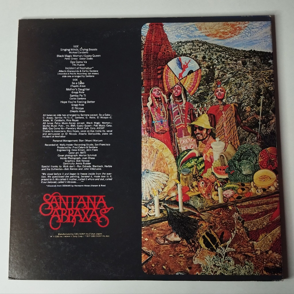 Винтажная виниловая пластинка LP Santana Abraxas (Japan 1978) (No Obi) Black Magic Woman, Gypsy Queen