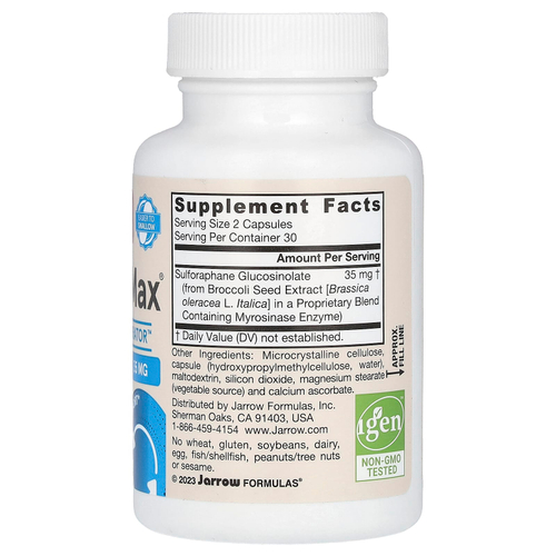 Jarrow Formulas, BroccoMax для веганов, 60 растительных капсул (17,50 мг в 1 капсуле)