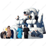 Большой надувной батут-горка "Мишка на севере"