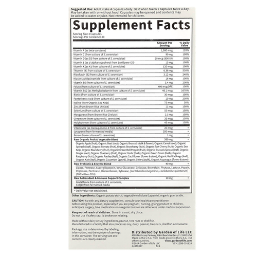 Garden of Life, Vitamin Code®, мультивитамины из цельных продуктов для мужчин, 120 вегетарианских капсул