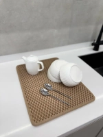 Коврик для посуды кухонные принадлежности бежевый