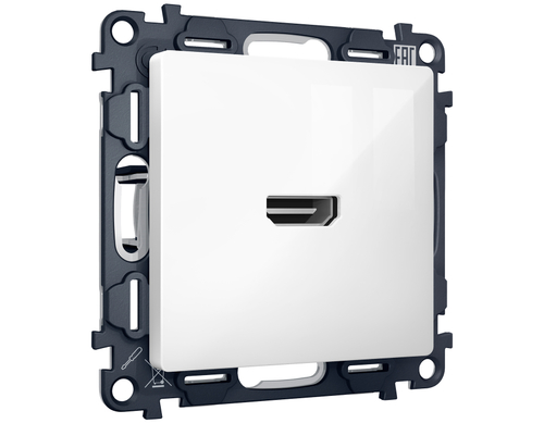 MA114010 Комплект механизма розетки HDMI 2.0 ALFA Белый глянец 40V/500mA 2.0GHz 5-18Gbit/s QUANT (AP1140, VM222)