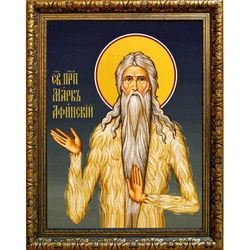 Марк Афинский, Фракийский Преподобный. Икона на холсте.
