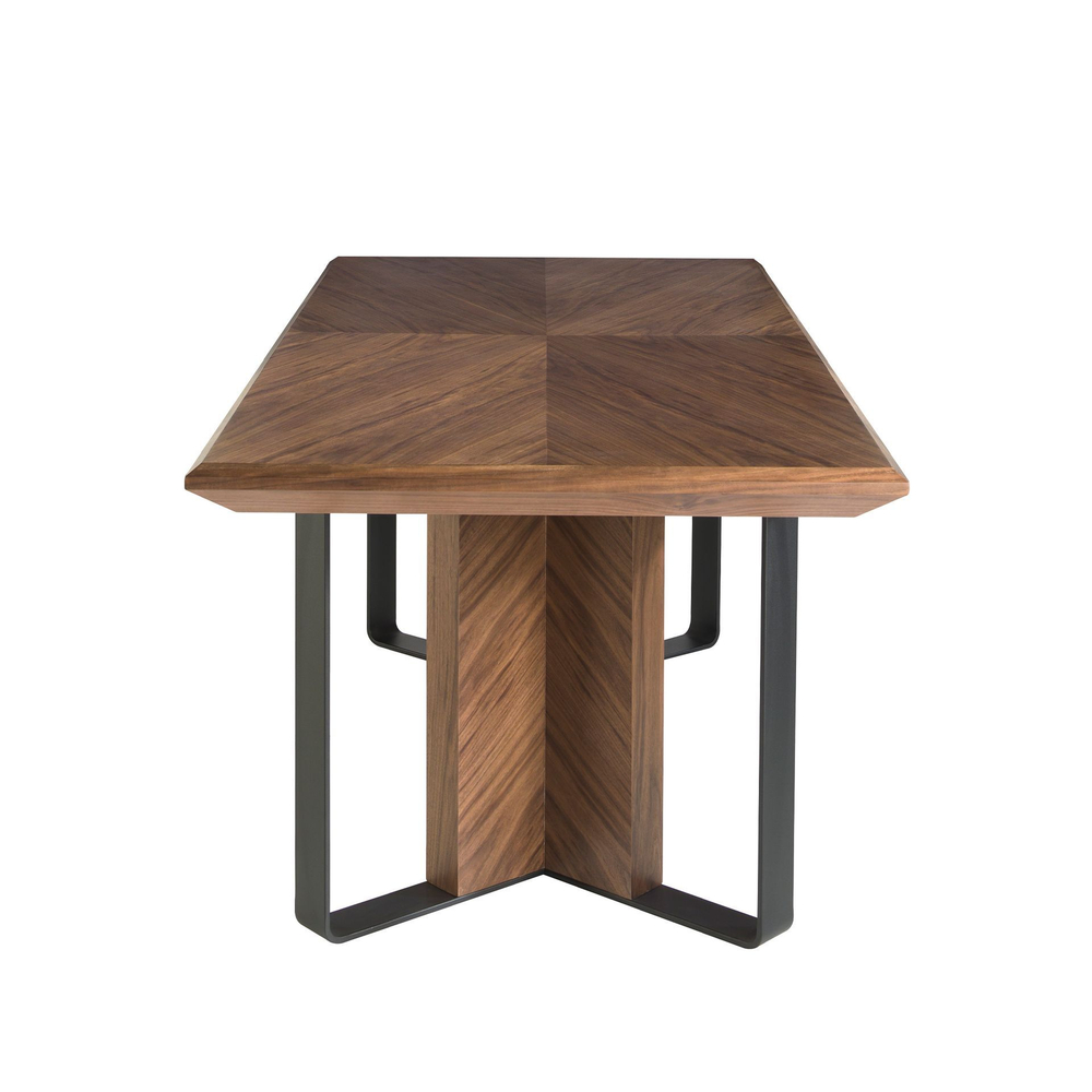 Обеденный стол 1105/MI2204T из ореха и черной стали