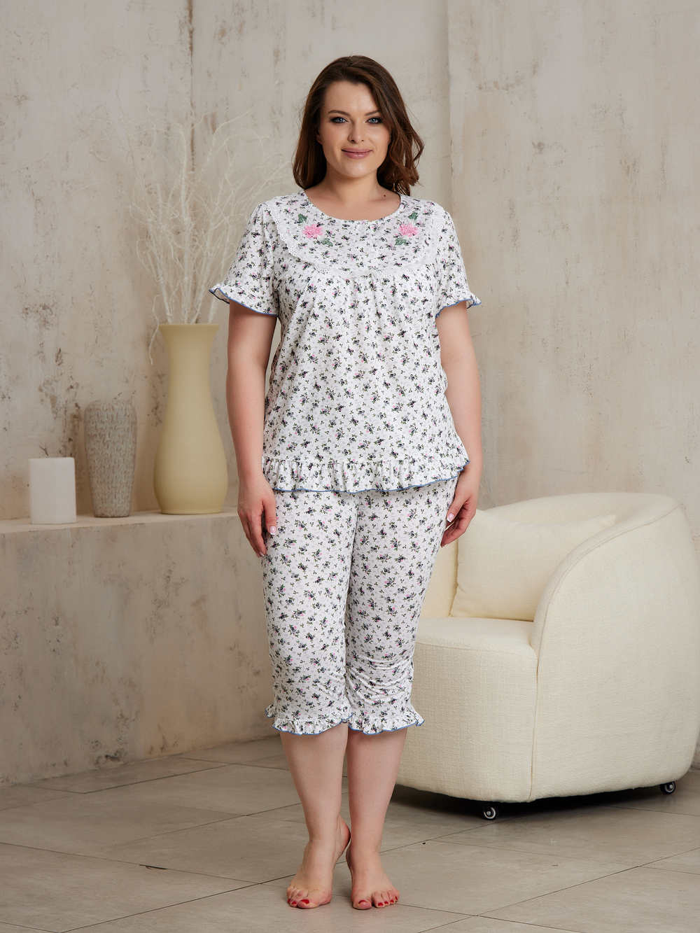 Пижама бриджи П209-1/3(зел)