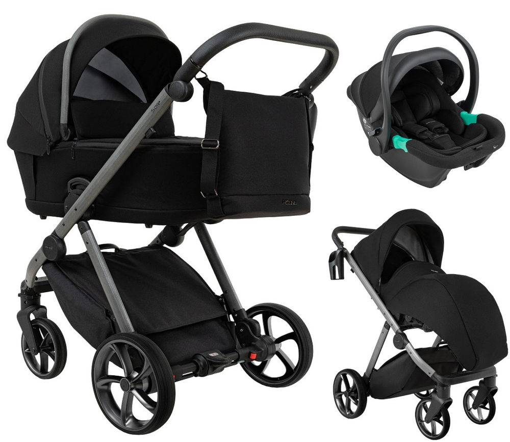 Детская коляска Pituso Sole 3 в 1 с автокреслом Santiso Pro Black PMPT/023 Black