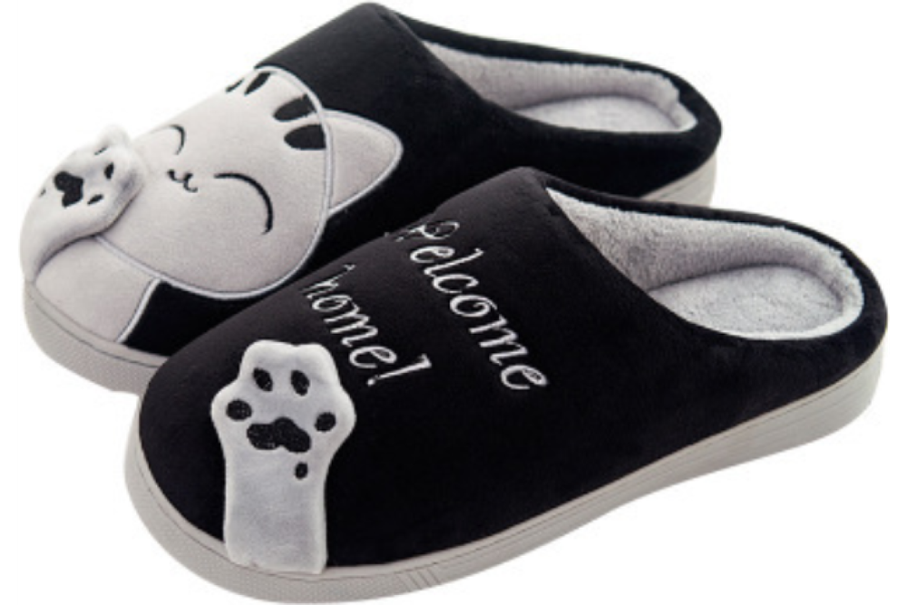 Тапочки FunFur Кот Белый 44-45 Черный