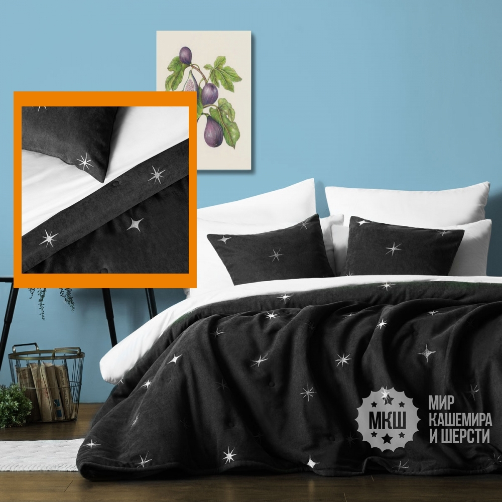 Стеганое покрывало для спальни БЭЛЛИИ (арт. BL02-294-01)  - черное