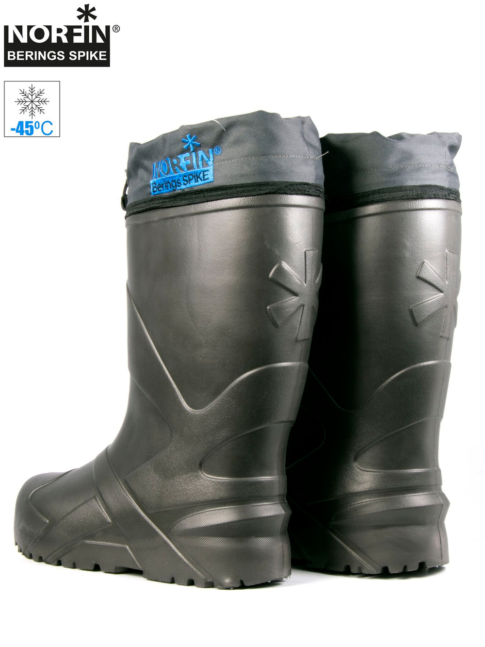 Сапоги зим. Norfin BERINGS SPIKE с манж. и шипами антрац. -45С EVA р.43-44